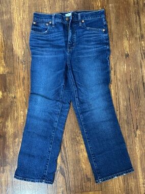 Madewell Dark Blue Crop Flare Jeans Slim Demi Boot Cut 27 P Petite
